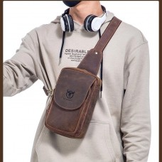 Bolsa Couro Legítimo Transversal Masculina