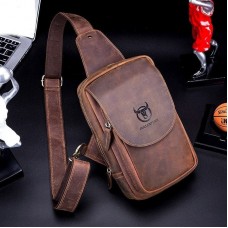 Bolsa Couro Legítimo Transversal Masculina