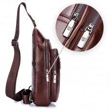 Bolsa Couro Transversal masculina 