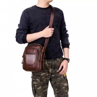 Bolsa Couro Tiracolo Masculina Leon