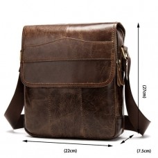 Bolsa de Couro Masculina Transversal