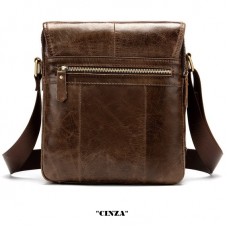 Bolsa de Couro Masculina Transversal