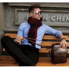 Bolsa de Couro Masculina Transversal