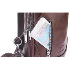 Bolsa Masculina Transversal USB com Carteira