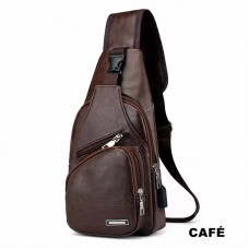 Bolsa Transversal Masculina USB