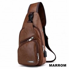 Bolsa Transversal Masculina USB