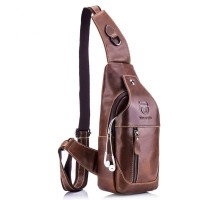 Bolsa de Couro Masculina Transversal