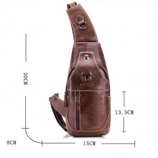 Bolsa de Couro Masculina Transversal